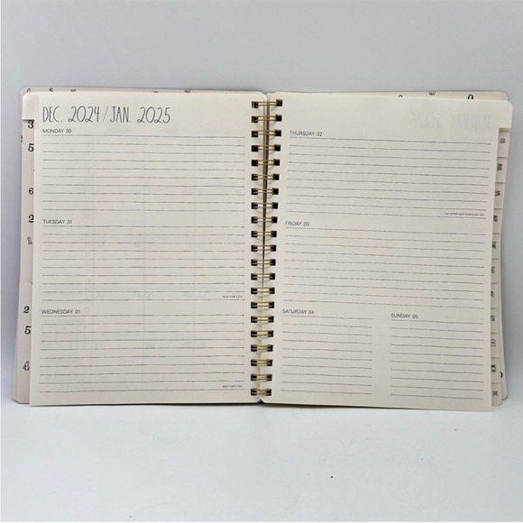 Rae Dunn 2025 Planner 12 month Planner Journal Soft Leather Cover Black - Picture 6 of 11